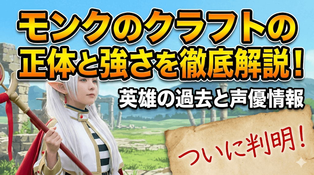 モンクのクラフトの正体と強さを徹底解説！英雄の過去と声優情報