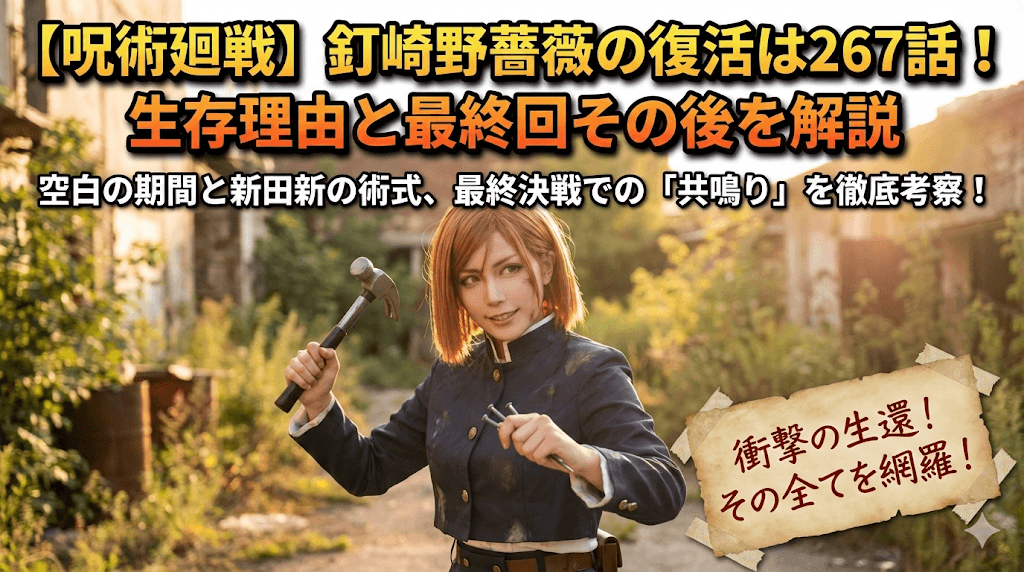 【呪術廻戦】釘崎野薔薇の復活は267話！生存理由と最終回その後を解説
