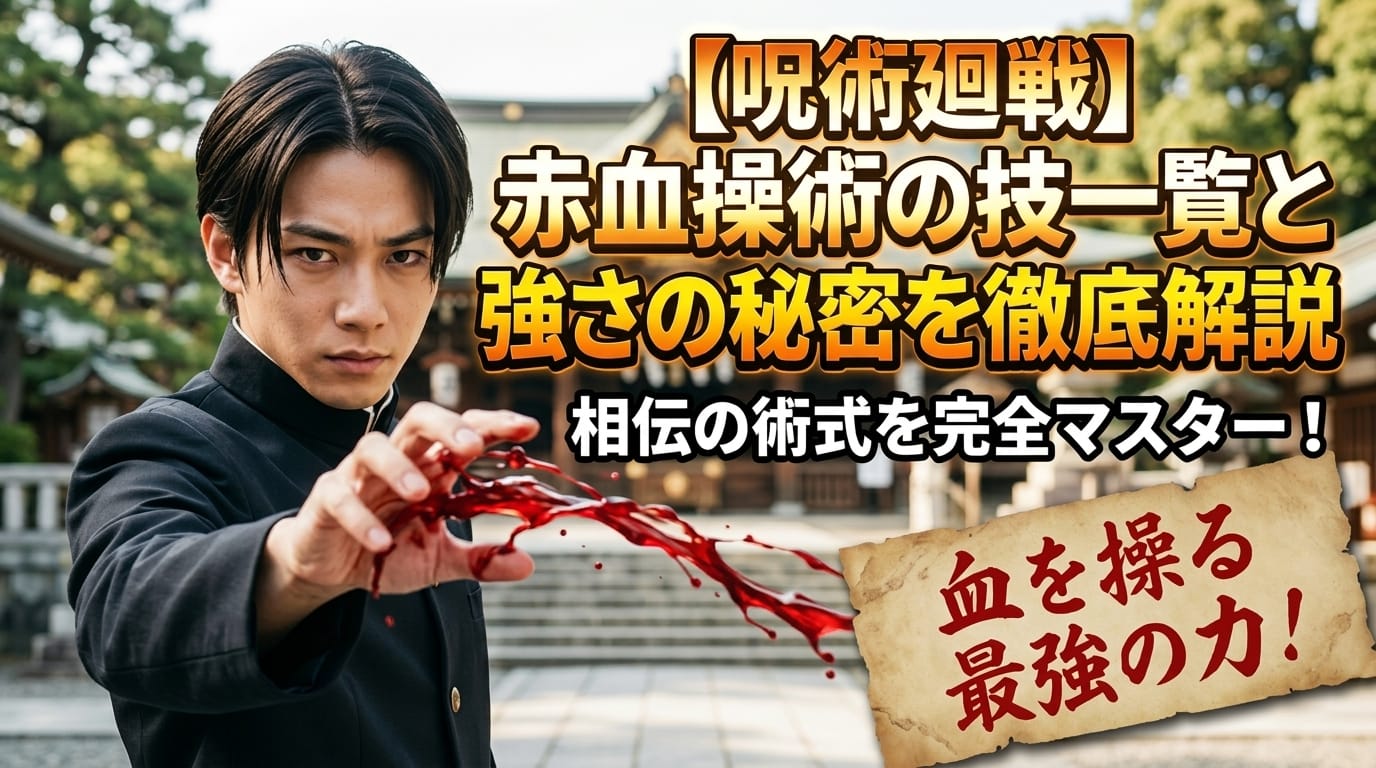【呪術廻戦】赤血操術の技一覧と強さの秘密を徹底解説
